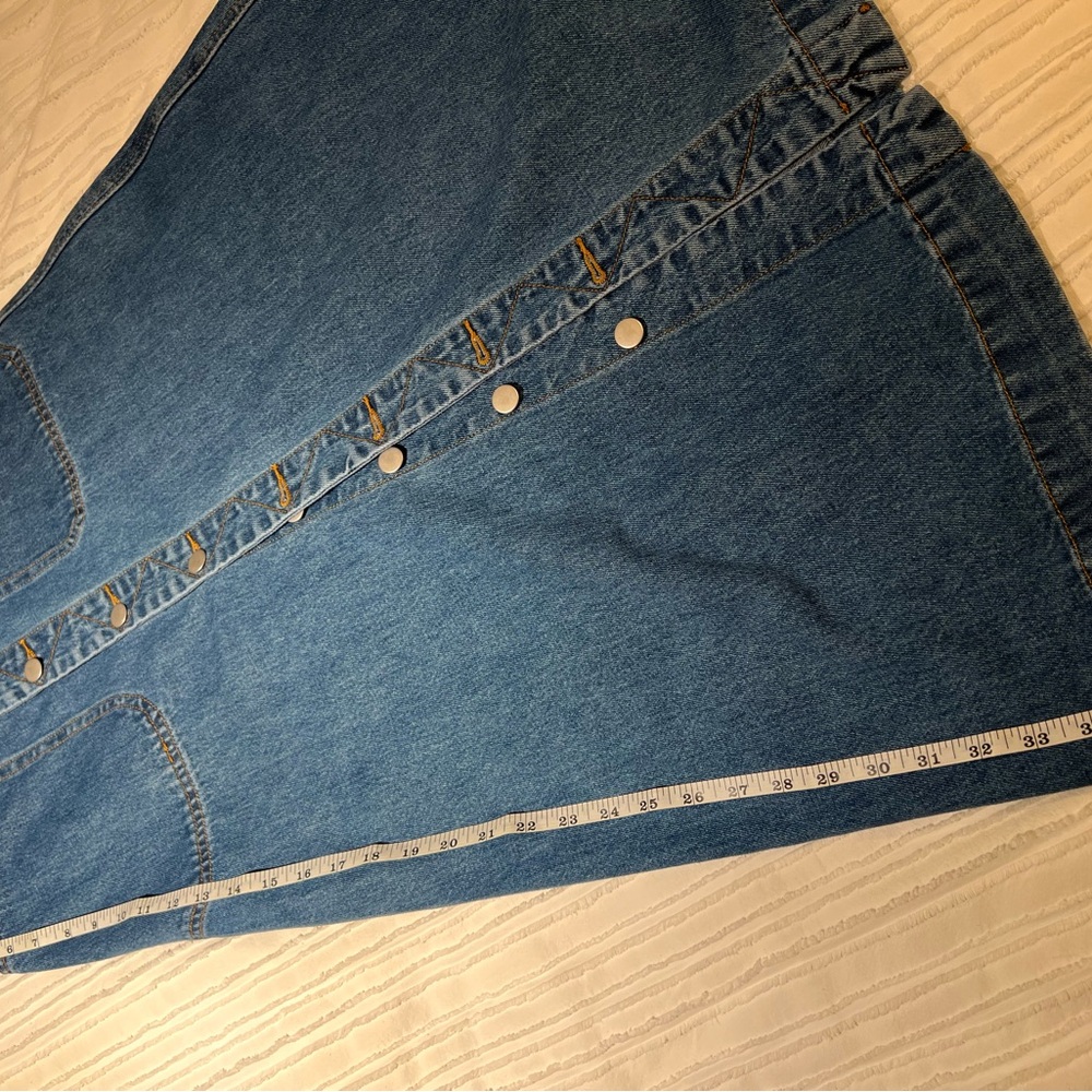 Showpo Alisa Midi Skirt- Ultra High-waisted Dark Blue Denim - Picture 6 of 9